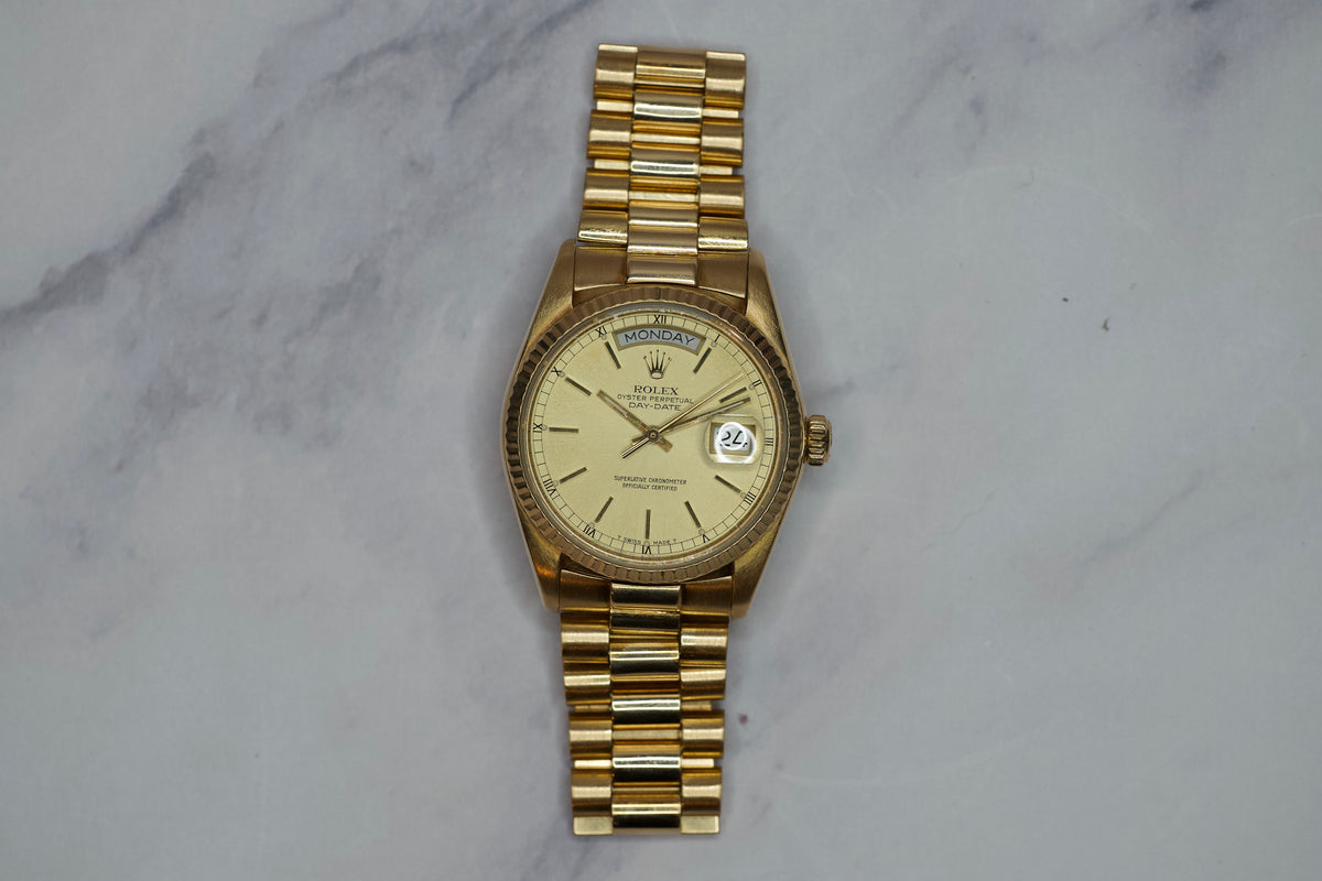Rolex Day-Date 36 18K Yellow Gold Watch – Ref. 18038 -