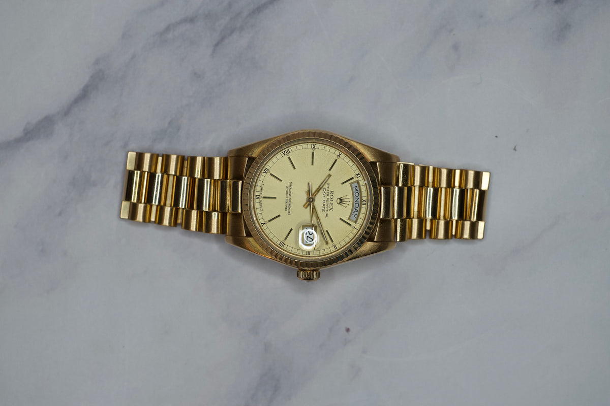 Rolex Day-Date 36 18K Yellow Gold Watch – Ref. 18038 -