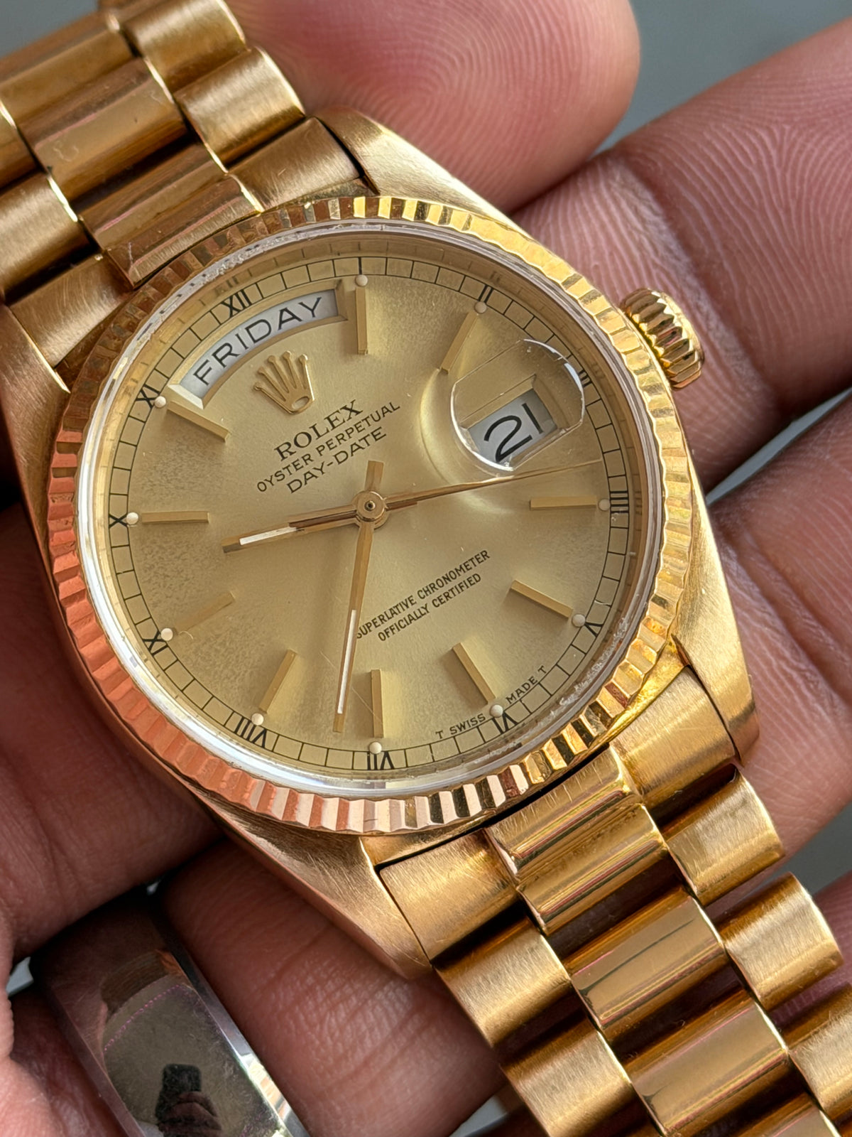 Rolex Day-Date 36 18K Yellow Gold Watch – Ref. 18038 -